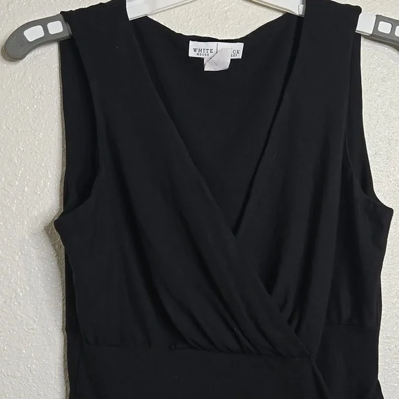 White House Black Market Black Wrap Blouse - Picture 2 of 3